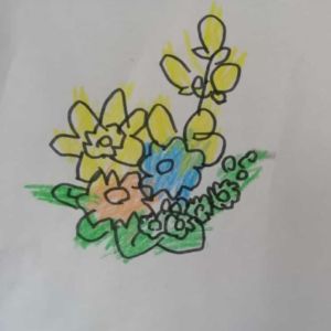 “La primavera” nel disegno che ci hanno mandato i due frattellini Paolo e Francesco Pio