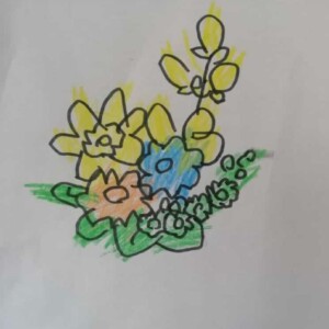 “La primavera” nel disegno che ci hanno mandato i due frattellini Paolo e Francesco Pio